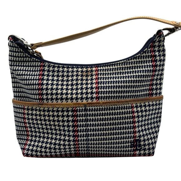 RALPH LAUREN Small Plaid Houndstooth Shoulder Bag Purse - Picture 4 of 13